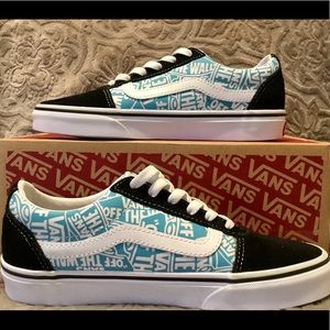 VANS OLD SKOOL BLUE & WHITE LOGO LACE UP